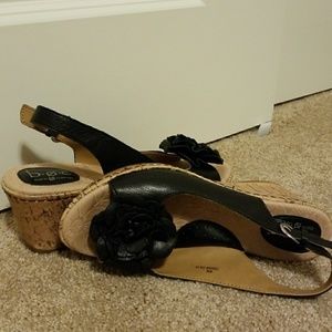Born Leather Wedge Sandals